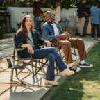 Premium All-Weather Freestyle Rocker with Side Table - Choice 853 - Heavy-Duty Kickback Rocker with Beverage Holder Detail