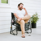 Premium All-Weather Freestyle Rocker XL - Choice 552 - Patented Spring-Action Rocking Chair for Camping Detail