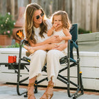 Premium All-Weather Freestyle Rocker with Side Table - Choice 853 - Heavy-Duty Kickback Rocker with Beverage Holder Detail
