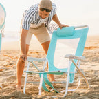 Rust-Resistant Aluminum Big Surf with Slide Table - Choice 334 - Portable Heavy-Duty Low Boy Chair for Ocean Side Detail