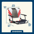 Ergonomic Back-Support Big Comfort Stadium Chair with Armrests - Choice 465 - Bleacher-Friendly Stadium Chair with Back Support Detail