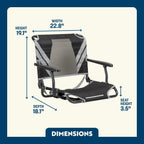 Ergonomic Back-Support Big Comfort Stadium Chair with Armrests - Choice 465 - Bleacher-Friendly Stadium Chair with Back Support Detail