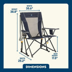 Smooth Motion Comfort Pro Rocker - Choice 375 - Patented Spring-Action Rocking Chair for Camping Detail