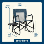 Premium All-Weather Freestyle Rocker with Side Table - Choice 853 - Heavy-Duty Kickback Rocker with Beverage Holder Detail
