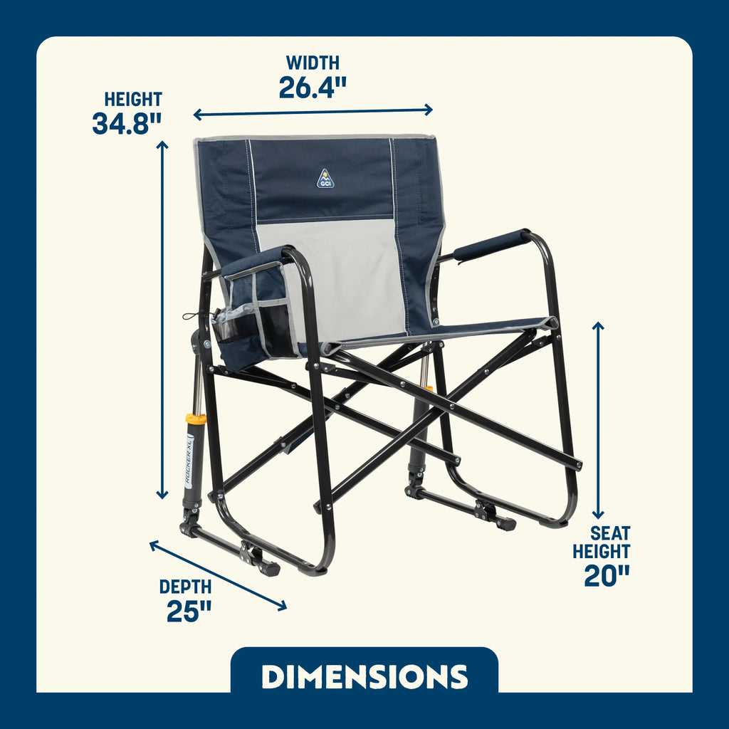 Premium All-Weather Freestyle Rocker XL - Choice 552 - Patented Spring-Action Rocking Chair for Camping Detail