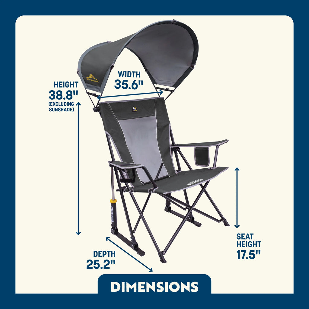 Smooth Motion SunShade Rocker - Choice 550 - RoadTrip Rocker Smooth Motion Camp Chair Detail