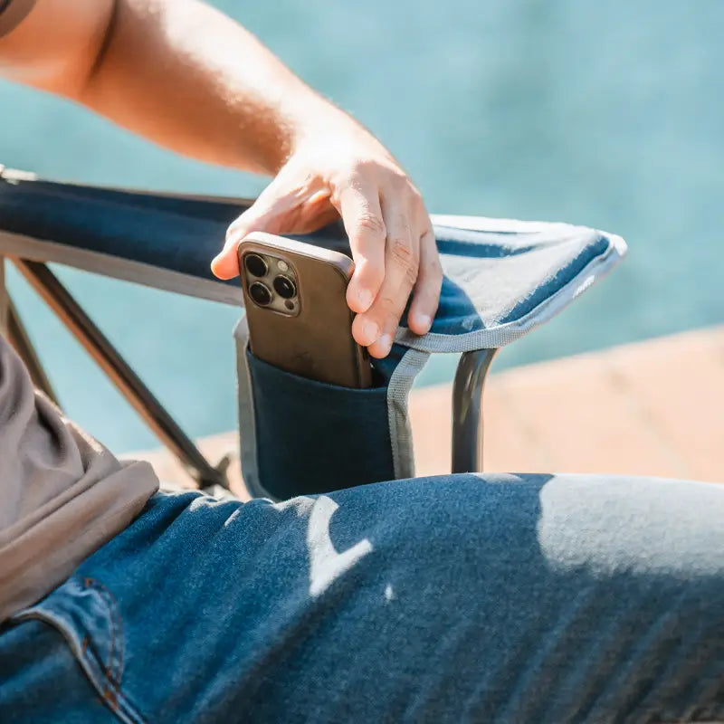 Luxury Camp Kickback Rocker - Choice 345 - Heavy-Duty Kickback Rocker with Beverage Holder Detail