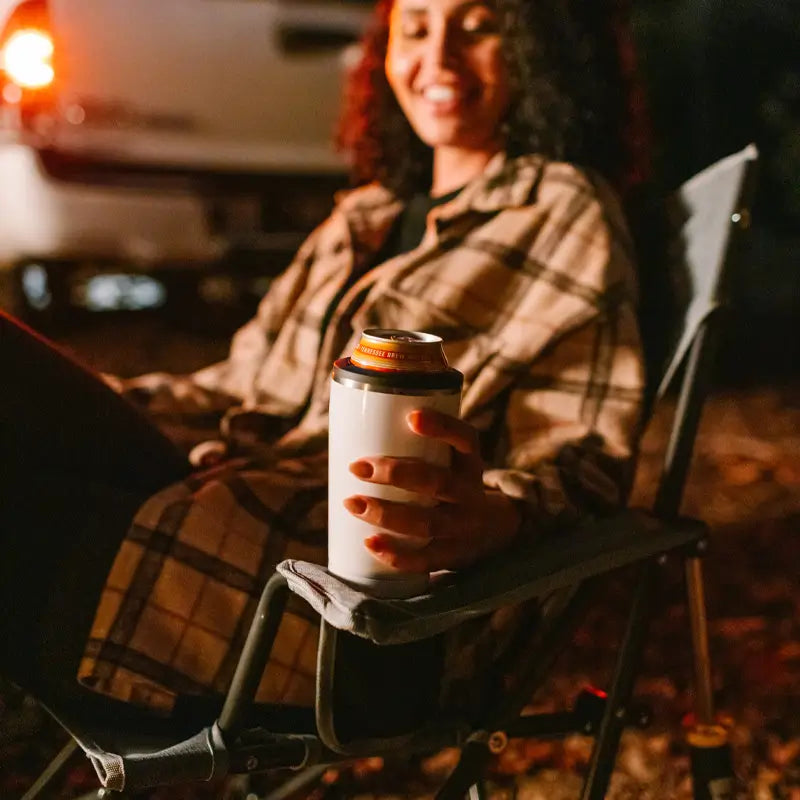Luxury Camp Kickback Rocker - Choice 345 - Heavy-Duty Kickback Rocker with Beverage Holder Detail