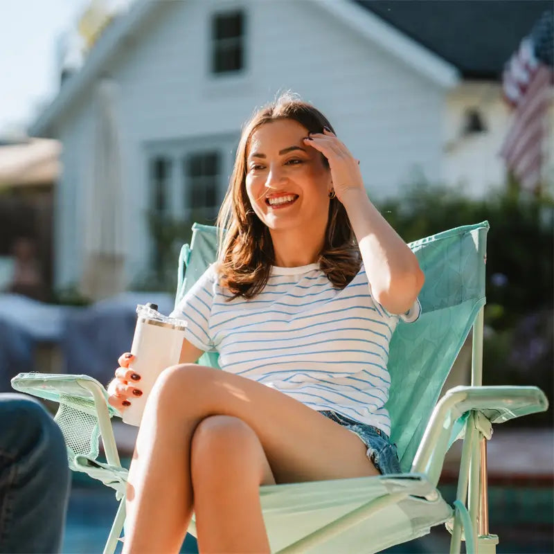 Luxury Camp Kickback Rocker - Choice 345 - Heavy-Duty Kickback Rocker with Beverage Holder Detail