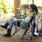 Luxury Camp Kickback Rocker - Choice 345 - Heavy-Duty Kickback Rocker with Beverage Holder Detail