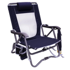 Micro-Folding Bi-Fold Slim Event Chair - Choice 334 - Pico Compact Folding Camp Chair with Carry Bag - Indigo
