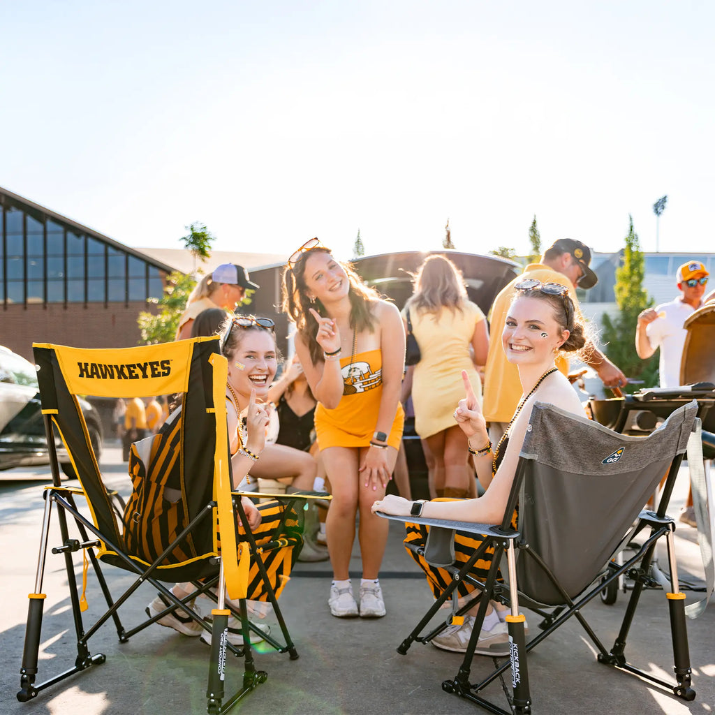 Smooth Motion College Comfort Pro Rocker - Iowa Hawkeyes - Choice 249 - RoadTrip Rocker Smooth Motion Camp Chair Detail