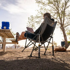 Patented Spring-Action RoadTrip Rocker - Choice 855 - Heavy-Duty Kickback Rocker with Beverage Holder Detail
