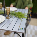 Heat-Resistant Slim-Fold Table XL - Choice 651 - Slim-Fold Outdoor Cook Station with Storage Shelves Detail