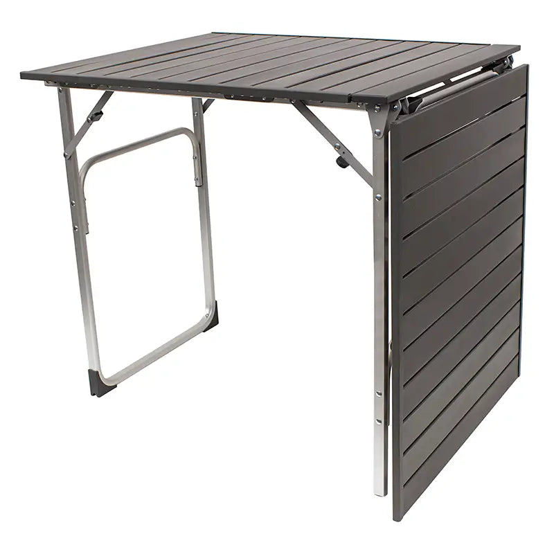 Heat-Resistant Slim-Fold Table XL - Choice 651 - Slim-Fold Outdoor Cook Station with Storage Shelves Detail