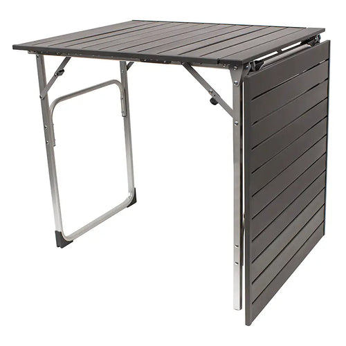 Heat-Resistant Slim-Fold Table XL - Choice 651 - Slim-Fold Outdoor Cook Station with Storage Shelves Detail