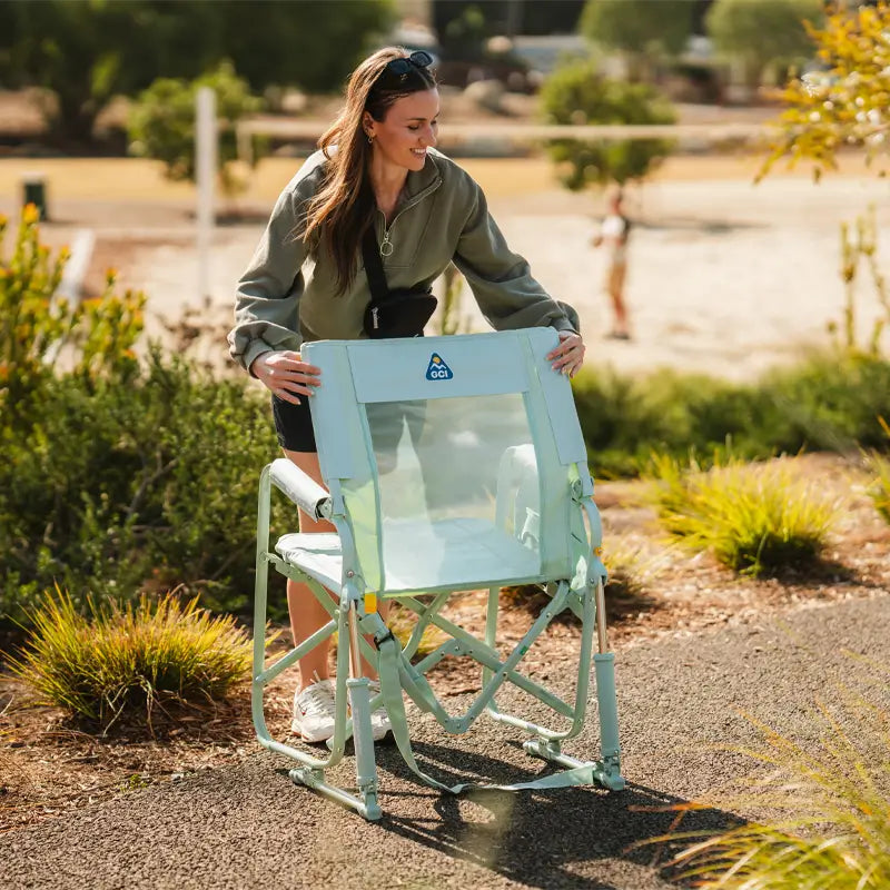 Smooth Motion Stowaway Rocker - Choice 794 - Freestyle Rocker Portable Outdoor Folding Chair Detail
