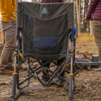 Luxury Camp Stowaway Rocker with Side Table - Choice 253 - Heavy-Duty Kickback Rocker with Beverage Holder Detail