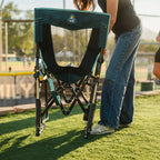 Luxury Camp Stowaway Rocker with Side Table - Choice 253 - Heavy-Duty Kickback Rocker with Beverage Holder Detail