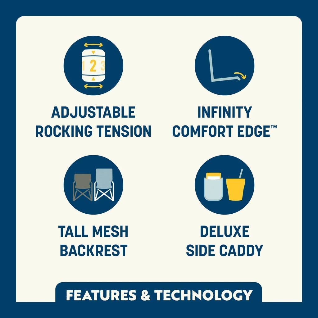 Heavy-Duty Freestyle Adjustable Rocker - NASCAR - Choice 899 - Freestyle Rocker Portable Outdoor Folding Chair Detail