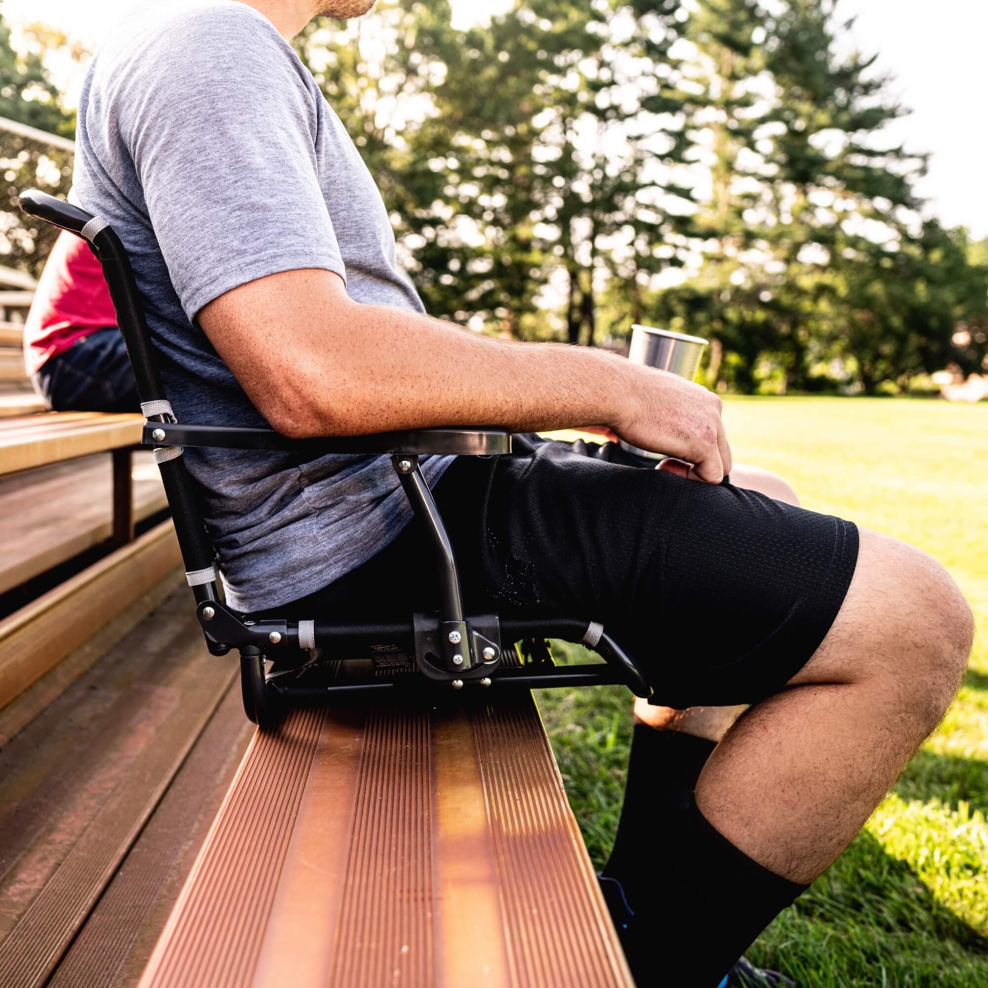 Ergonomic Back-Support Big Comfort Stadium Chair with Armrests - Choice 465 - Bleacher-Friendly Stadium Chair with Back Support Detail