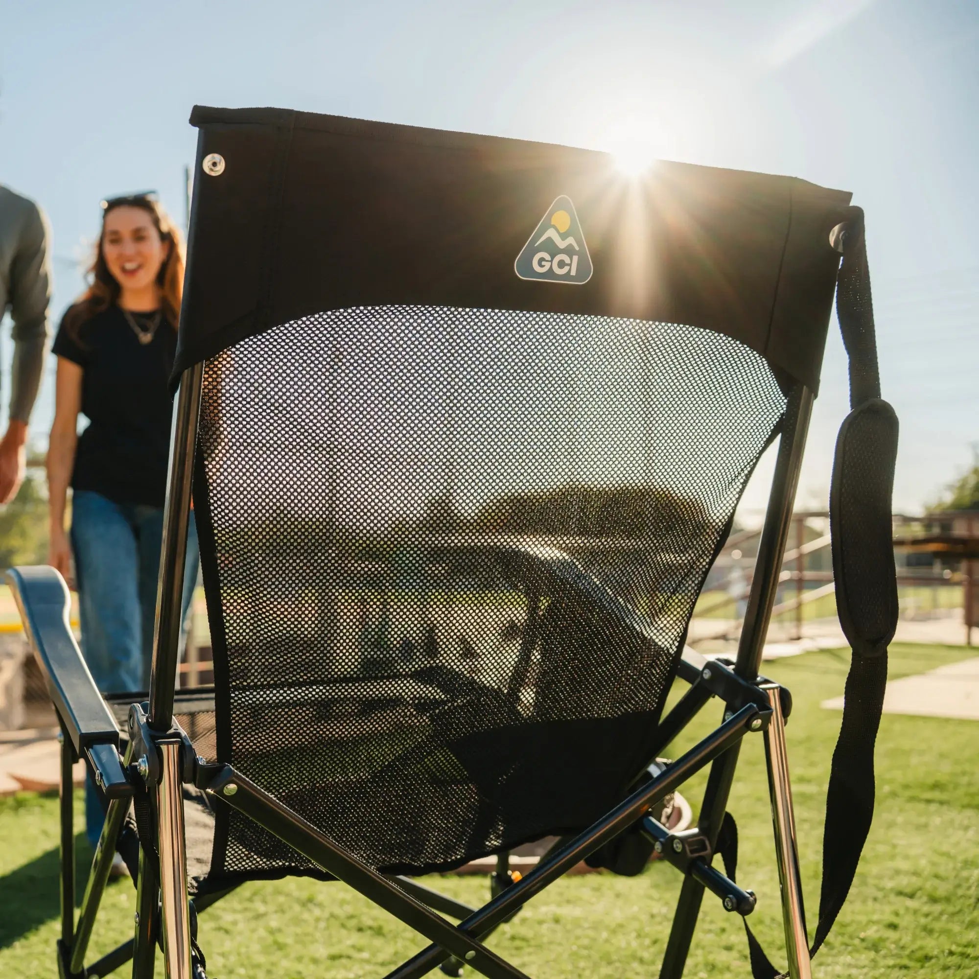 Premium All-Weather BreezeRocker - Choice 504 - Patented Spring-Action Rocking Chair for Camping Detail