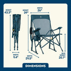 Premium All-Weather BreezeRocker - Choice 504 - Patented Spring-Action Rocking Chair for Camping Detail