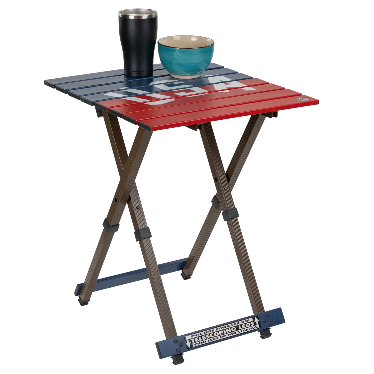 Heavy-Duty Grilling Compact Camp Table 20 - USA Anniversary Deluxe - Choice 757 - Portable Camping Table with Heat-Resistant Countertop Detail