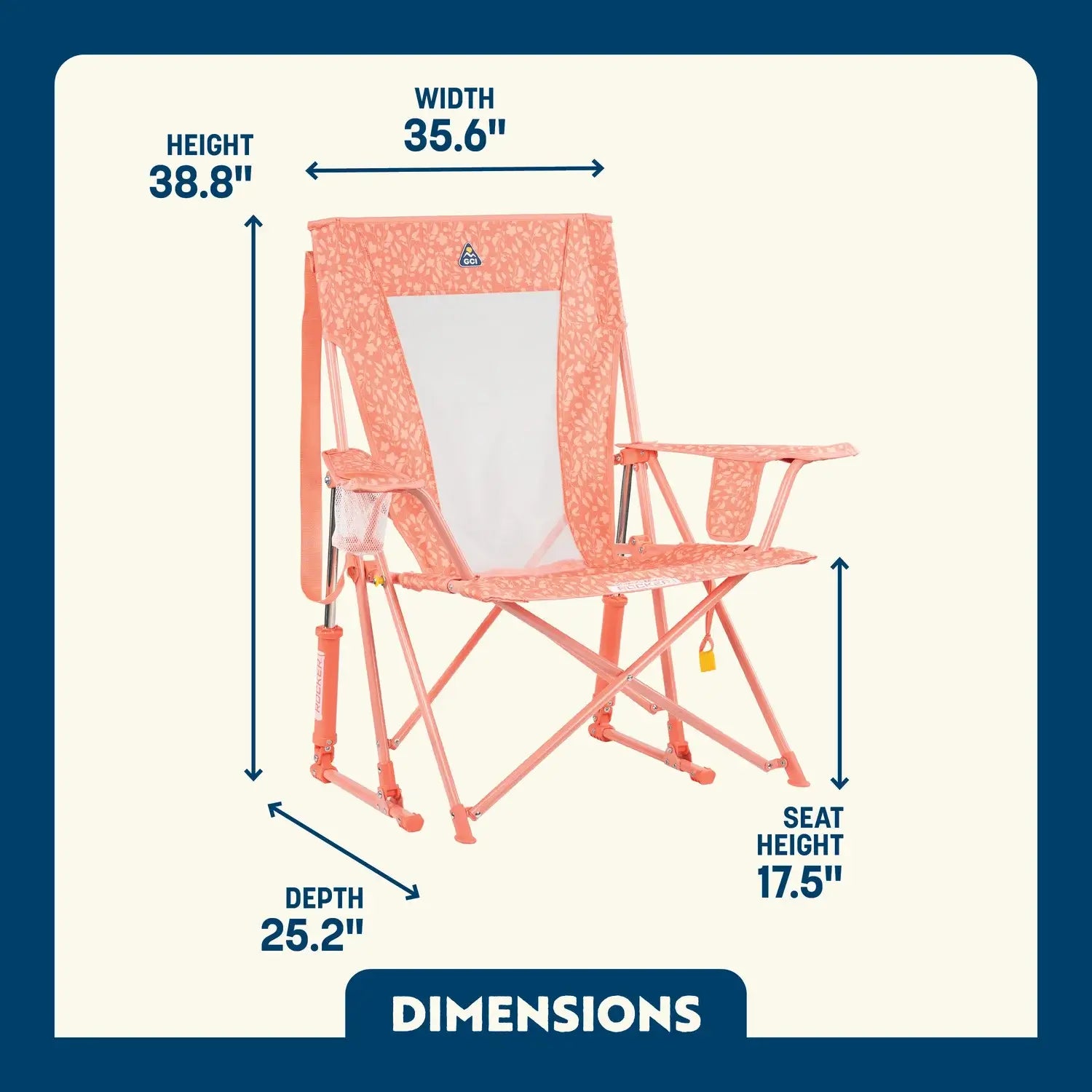 Smooth Motion Comfort Pro Rocker - Choice 375 - Patented Spring-Action Rocking Chair for Camping Detail