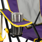Luxury Camp College Comfort Pro Rocker - LSU Tigers - Choice 880 - RoadTrip Rocker Smooth Motion Camp Chair Detail