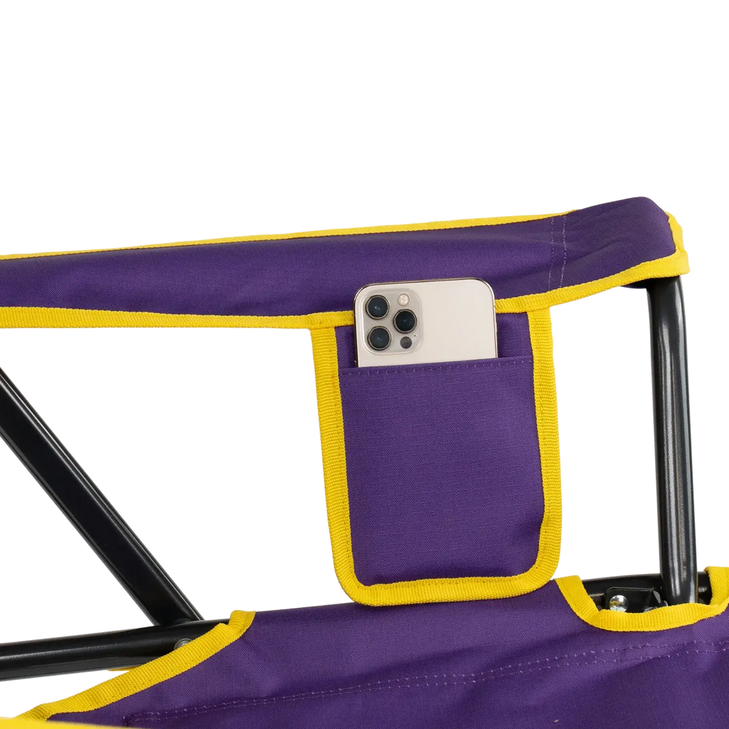 Luxury Camp College Comfort Pro Rocker - LSU Tigers - Choice 880 - RoadTrip Rocker Smooth Motion Camp Chair Detail
