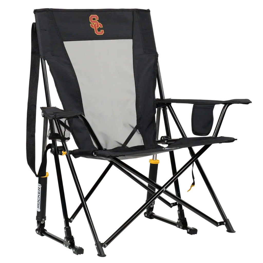 Heavy-Duty Freestyle College Comfort Pro Rocker - USC Trojans - Choice 856 - Patented Spring-Action Rocking Chair for Camping - Default Title