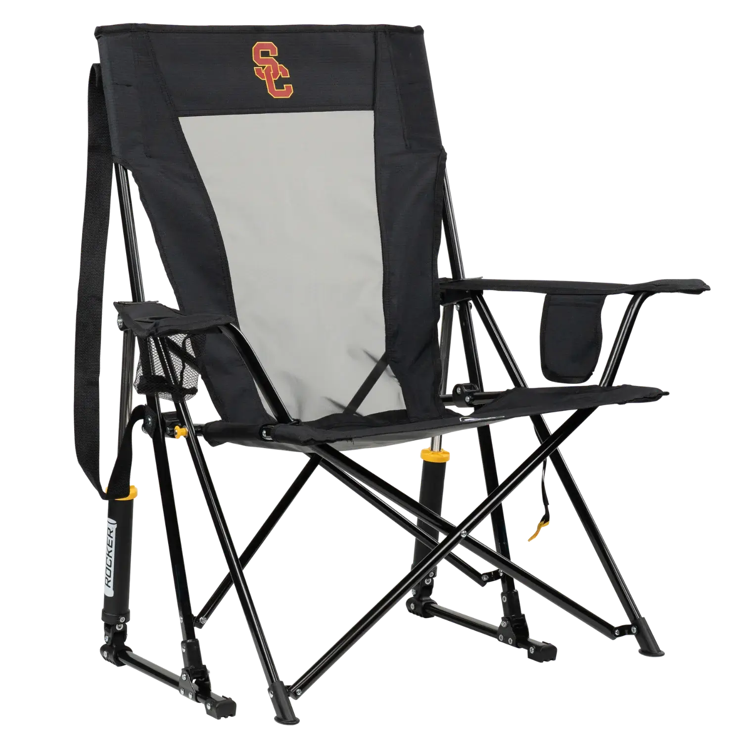 Heavy-Duty Freestyle College Comfort Pro Rocker - USC Trojans - Choice 856 - Patented Spring-Action Rocking Chair for Camping - Default Title