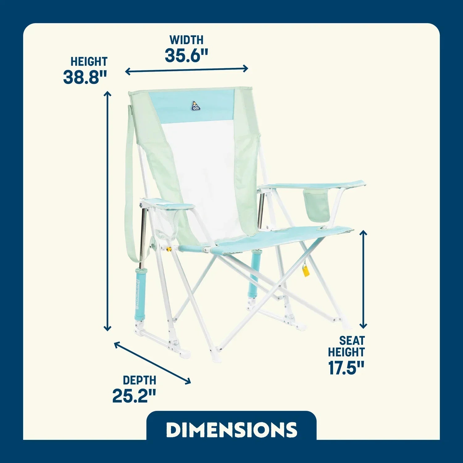 Smooth Motion Comfort Pro Rocker - Choice 375 - Patented Spring-Action Rocking Chair for Camping Detail