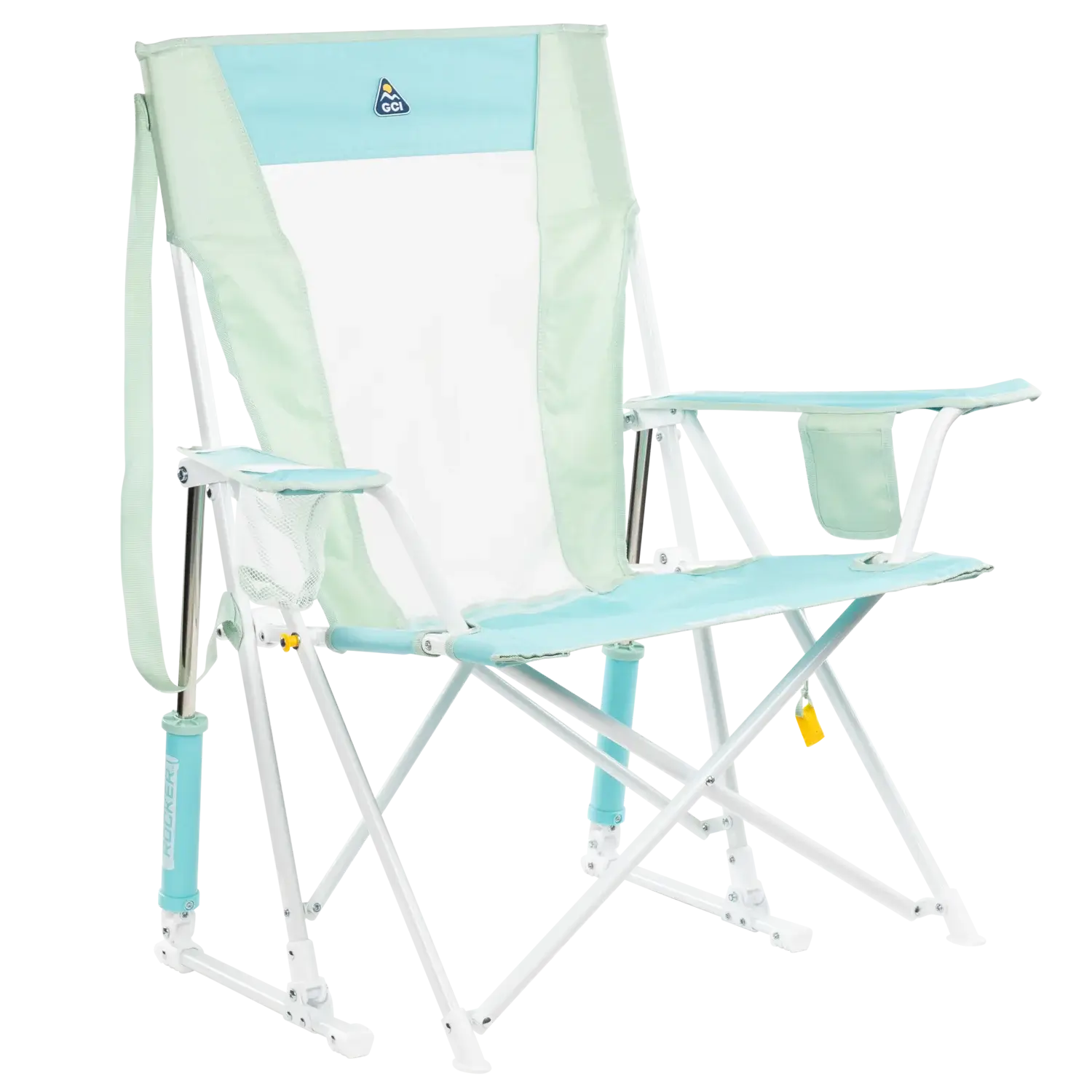 Smooth Motion Comfort Pro Rocker - Choice 375 - Patented Spring-Action Rocking Chair for Camping - Pastel Green