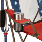 Luxury Camp Comfort Pro Rocker - USA Anniversary Deluxe - Choice 424 - Freestyle Rocker Portable Outdoor Folding Chair Detail