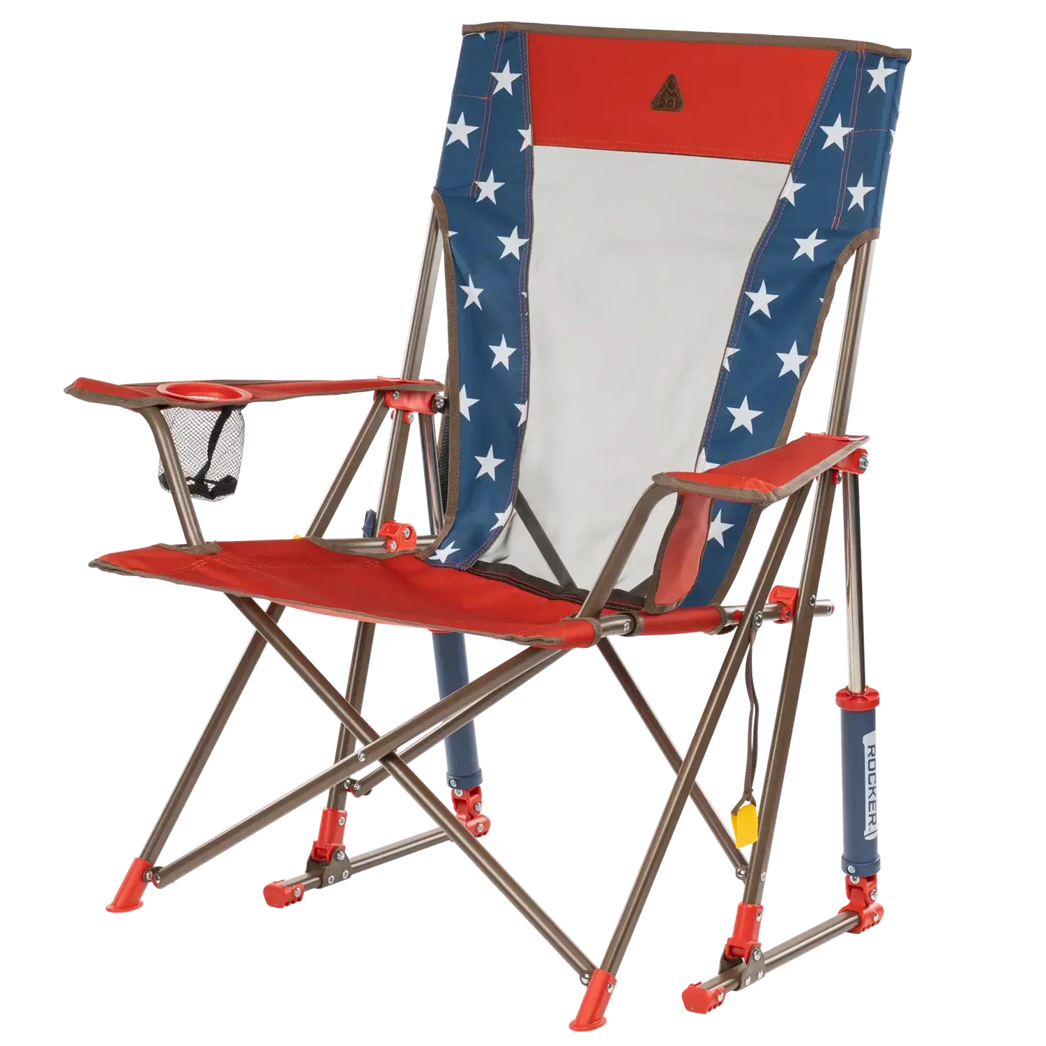 Luxury Camp Comfort Pro Rocker - USA Anniversary Deluxe - Choice 424 - Freestyle Rocker Portable Outdoor Folding Chair Detail