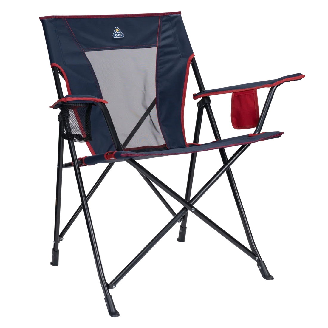 Lightweight Messenger Comfort Quad Chair - Choice 989 - Ultra-Lightweight Telescoping PackSeat Travel Stool - Indigo/Red