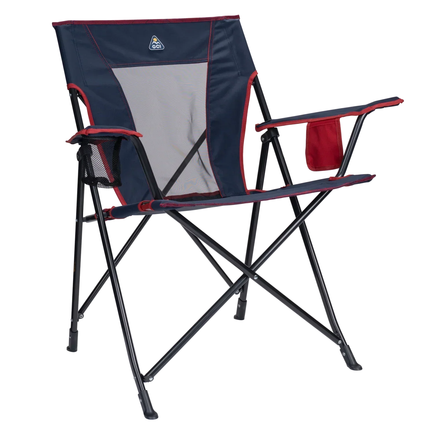 Lightweight Messenger Comfort Quad Chair - Choice 989 - Ultra-Lightweight Telescoping PackSeat Travel Stool - Indigo/Red