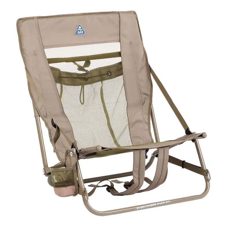 Reclining Beach Everywhere Chair 2 - Choice 656 - Low-Profile Reclining Beach Chair with Backpack Straps - Aged Fatigue