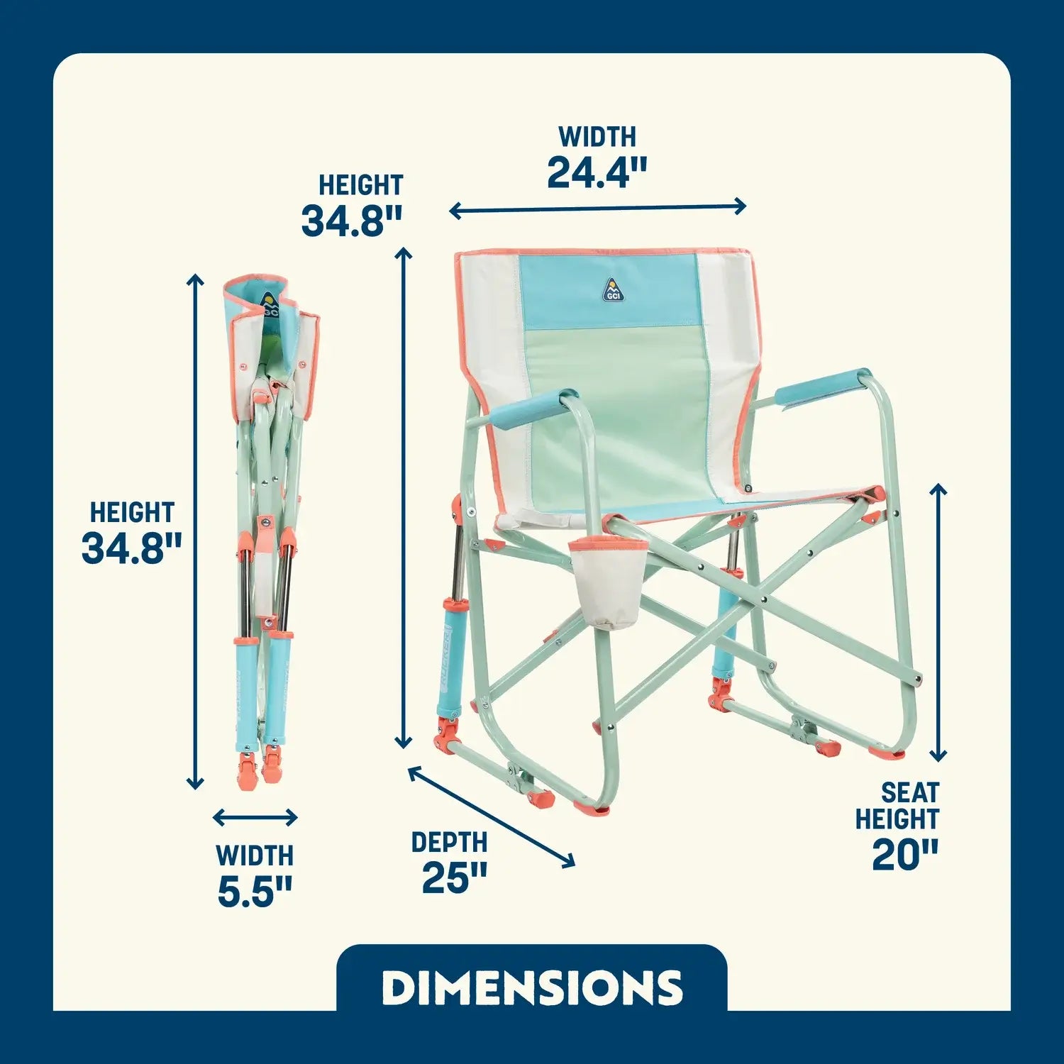 Heavy-Duty Freestyle Freestyle Rocker - Choice 711 - Freestyle Rocker Portable Outdoor Folding Chair Detail