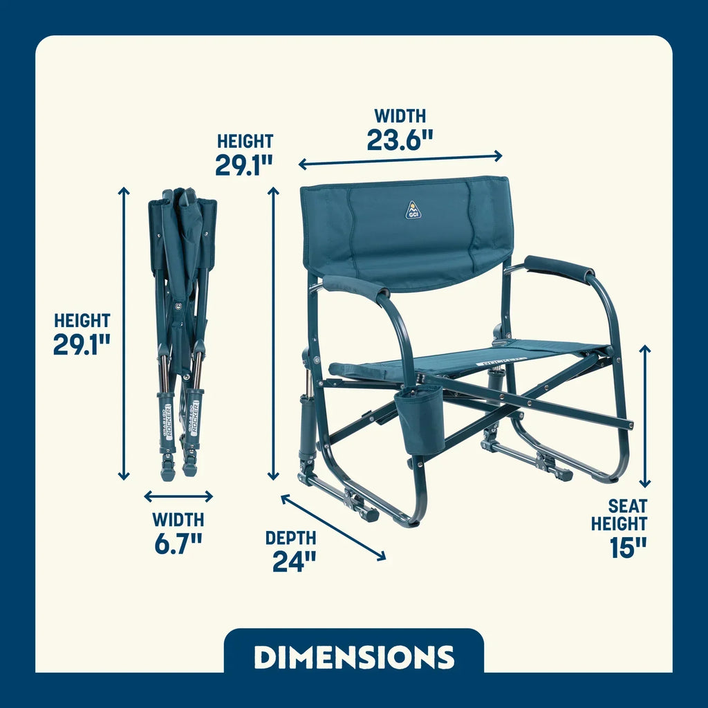 Heavy-Duty Freestyle Grab & Go Rocker - Choice 551 - Patented Spring-Action Rocking Chair for Camping Detail