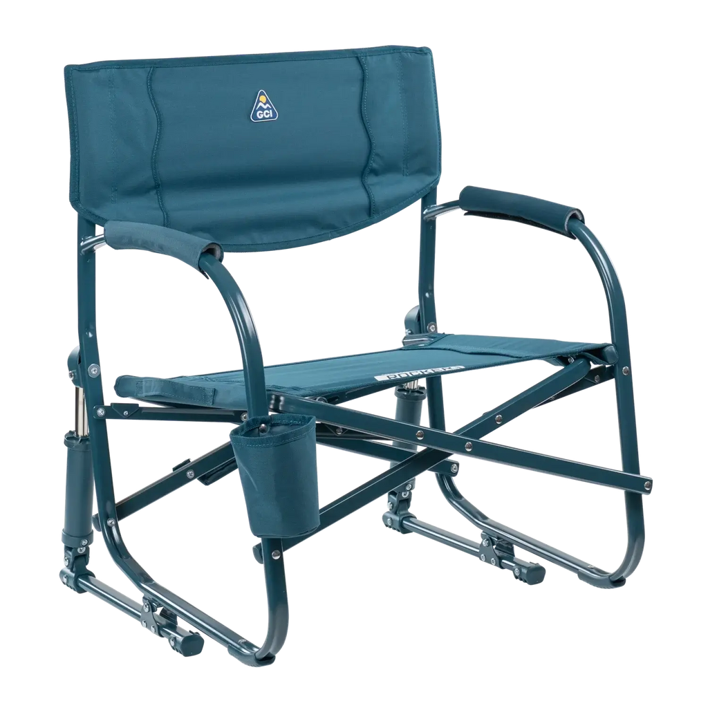 Heavy-Duty Freestyle Grab & Go Rocker - Choice 551 - Patented Spring-Action Rocking Chair for Camping - Teal