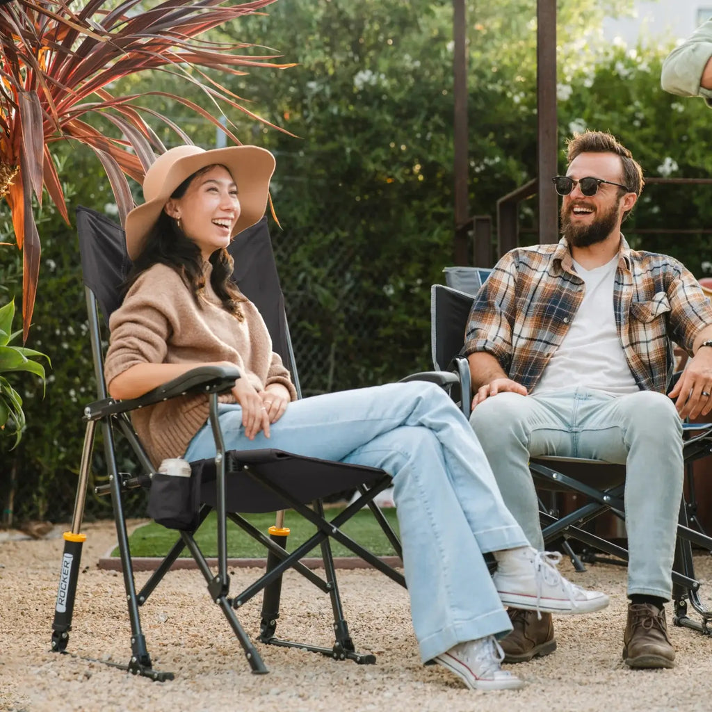 Patented Spring-Action RoadTrip Rocker - Choice 855 - Heavy-Duty Kickback Rocker with Beverage Holder Detail