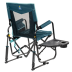 Luxury Camp Stowaway Rocker with Side Table - Choice 253 - Heavy-Duty Kickback Rocker with Beverage Holder Detail