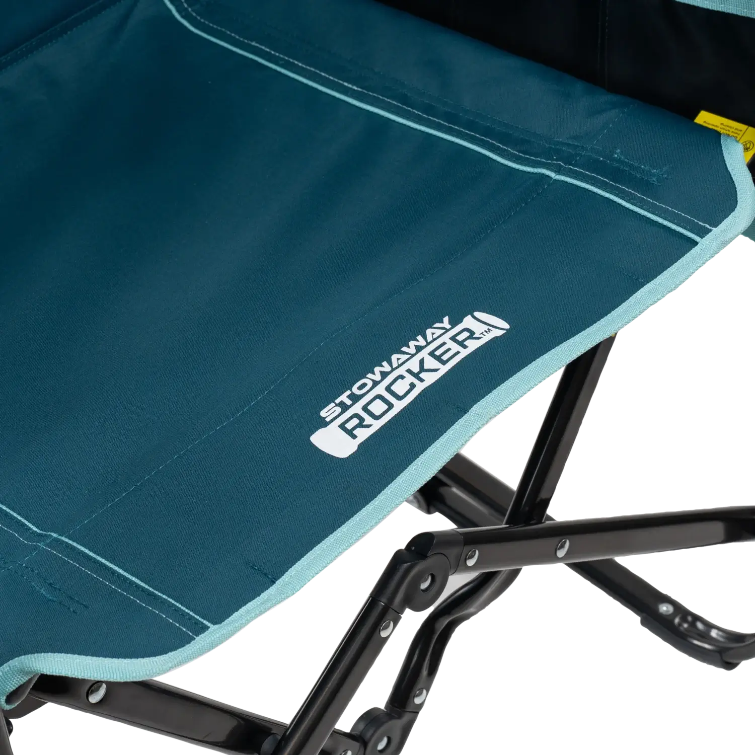 Luxury Camp Stowaway Rocker with Side Table - Choice 253 - Heavy-Duty Kickback Rocker with Beverage Holder Detail