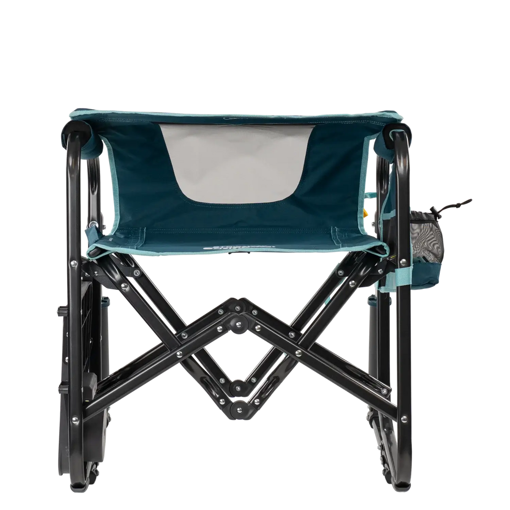 Luxury Camp Stowaway Rocker with Side Table - Choice 253 - Heavy-Duty Kickback Rocker with Beverage Holder Detail